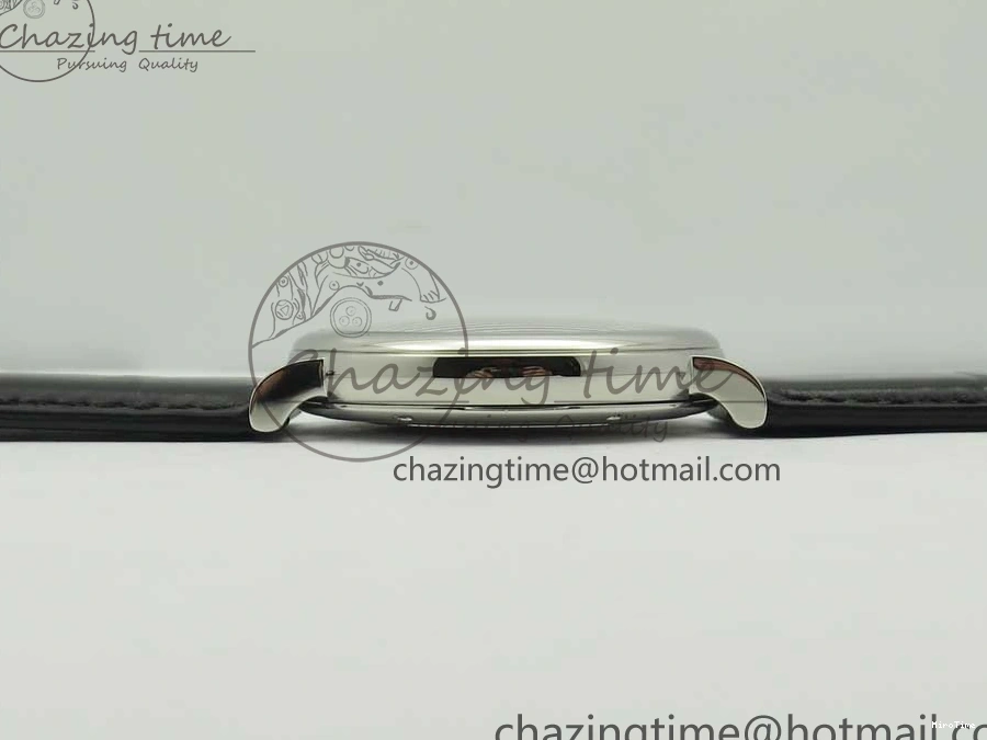 MIROTIME 0102 Portofino Automatic SS FKF 1:1 Best Edition White Dial SS Markers on Black Leather Strap A QuickDry 7138